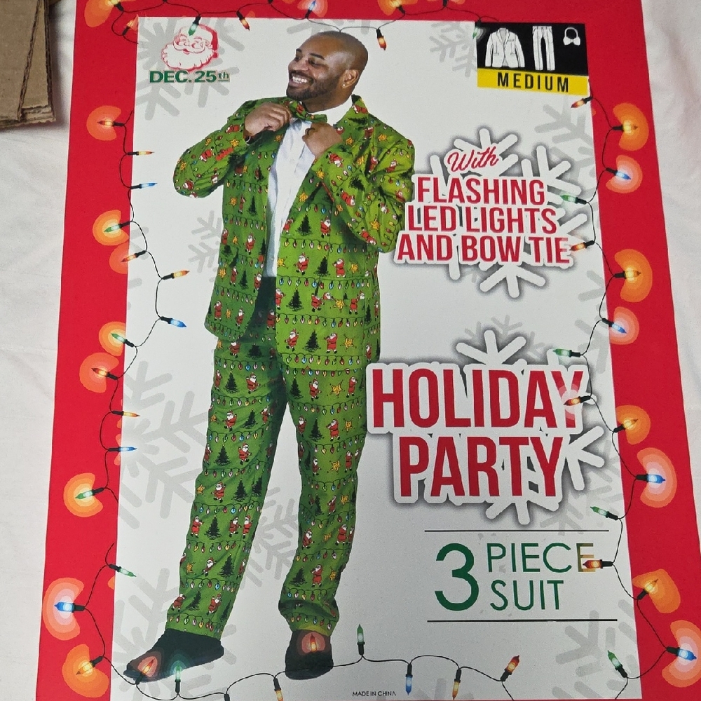 Green Holiday Party Suit with LED Lights